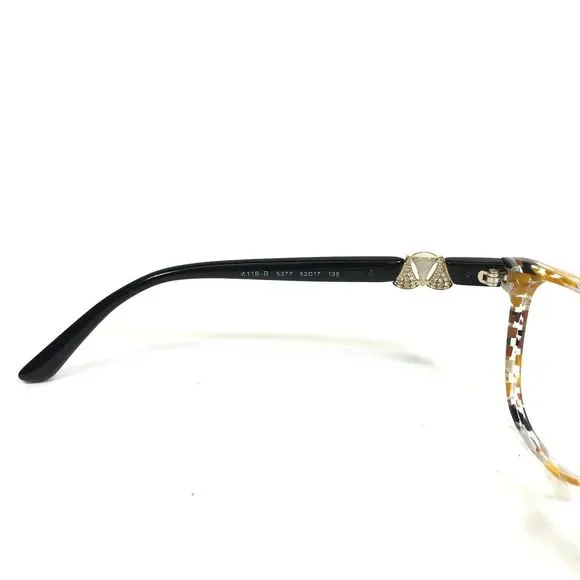 Bvlgari Eyeglasses Frames 4118-B 5377 Black Yellow Gray Striped 52-17-135 - Picture 9 of 11